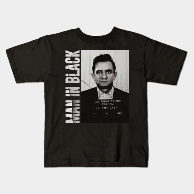 Johnny Cash - Man In Black Kids T-Shirt by Sal.Priadi